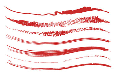 筆の質感　墨　インク　筆模様　波模様筆の筆跡素材。ブラシストローク