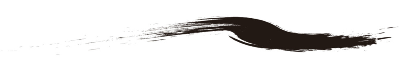 筆の質感　墨　インク　筆模様　波模様筆の筆跡素材。ブラシストローク