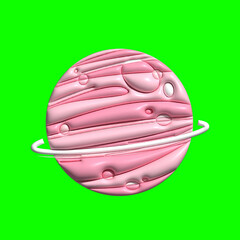 3D Galaxy Planet Assets with Greenscreen Background