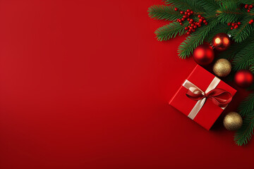 Red Christmas Background Generative AI