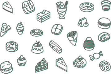 カラーシャドウスイーツの壁紙イラストアイコンセット