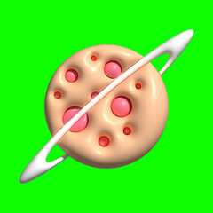 3D Galaxy Planet Assets with Greenscreen Background