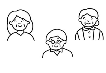 笑顔の高齢者イラスト