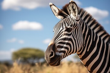 Fototapeta na wymiar Zebra Natural Light in the Wild, Generative AI