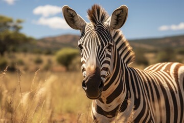 Fototapeta na wymiar Zebra Natural Light in the Wild, Generative AI
