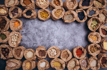 Spices background. Food background. 