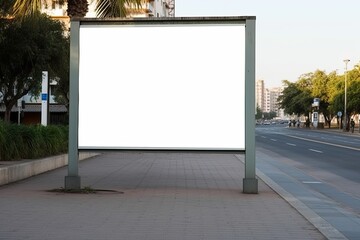 blank white billboard mockup - ad template created using generative AI tools