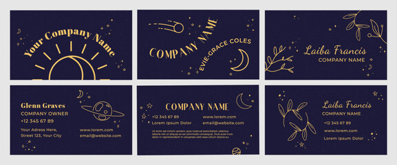 Fototapeta na wymiar Business card brending design with night sky