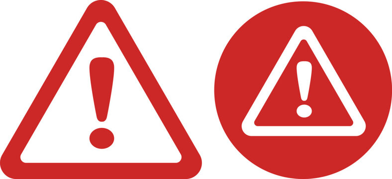 Vector attention sign with exclamation mark icon. Danger symbol. Risk sign.