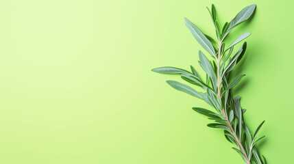 Tarragon On colorful background. Empty copy space on side. Generative AI. 