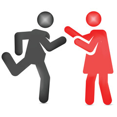 people shaking hands romantic couple valentine day celebration 3d vector couple icon