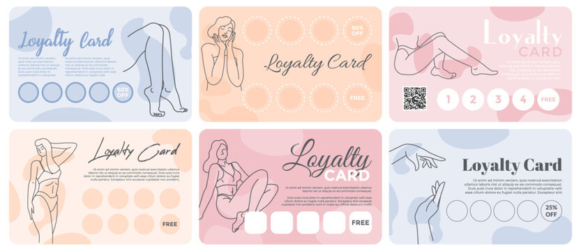 Marketing card design set for beauty salon service - Powered by Adobe