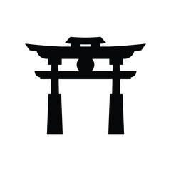 Torii gate Icon design. isolated on white background. vector illustration
