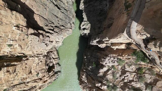 Drone over El Caminito del Rey (The King's Little Path), Andalusia, Spain