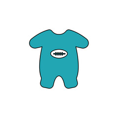 Baby Onesie With Football Design Vector Icon