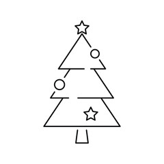 Fototapeta premium Christmas tree with stars icon design. Isolated on white background. vector illustration