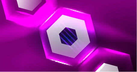 Abstract background neon hexagon vector illustration