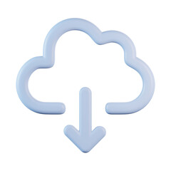 Download From Cloud 3D Icon