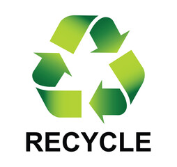 Recycle icon illustrator vector. Green symbols isolated on white background