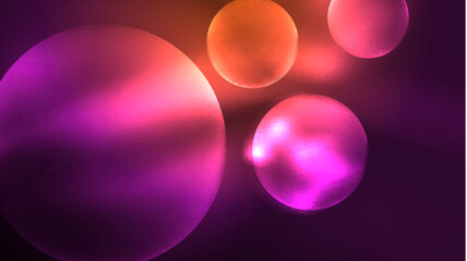 Circles with bright neon shiny light effects, abstract background wallpaper design