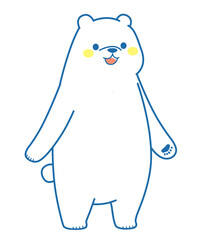立っているシロクマ　イラスト素材