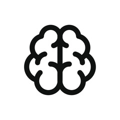 Brain Icon on White Background. Line Style Vector