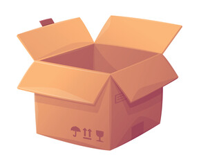 Cardboard Box as Paper Packaging Container Vector Illustration