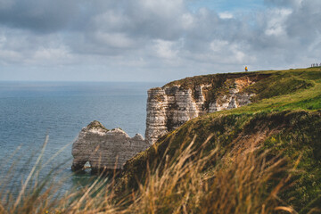 Fototapeta na wymiar Sunny cliff line in Normandy France