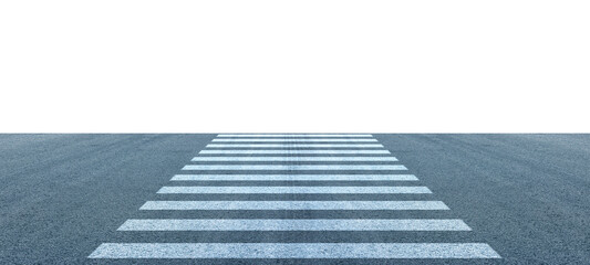 crosswalk on the road for safety when people walking cross the street, isolated on transparent...