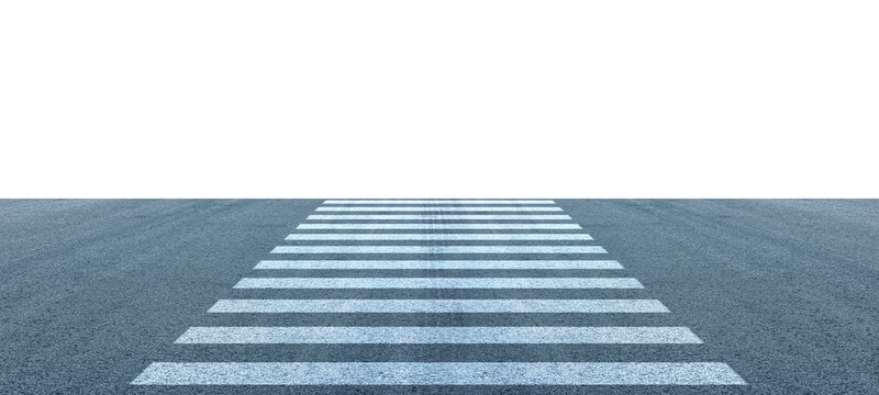 Crosswalk On The Road For Safety When People Walking Cross The Street, Isolated On Transparent Background (png), Clipping Path, Logistic Import Export And Transport Industry