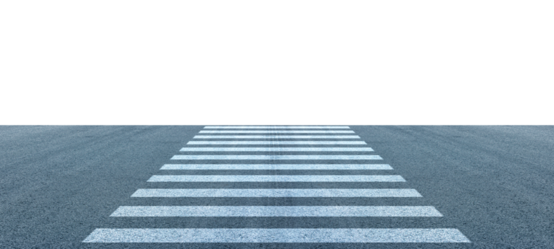 crosswalk on the road for safety when people walking cross the street, isolated on transparent background (png), clipping path, logistic import export and transport industry