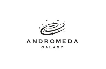 The Andromeda logo design is a captivating representation of cosmic wonder, exploration and limitless imagination. The logo features a skyscape inspired by the Andromeda galaxy