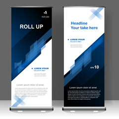 Roll up banner modern template design, for brochure, business, flyer, infographics. modern x-banner and flag-banner advertising. vector illustration