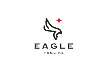 The eagle logo captures the essence of power, grace, and freedom. The logo features a majestic eagle in flight, its wings outstretched with commanding presence and its keen eyes focused forward.