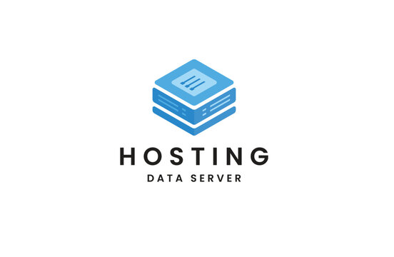The data hosting server logo embodies excellence, security and technological prowess. This logo features a sleek, modern design that signifies data storage and management in a digital environment.