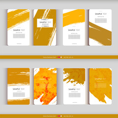 Business card templates with brush stroke