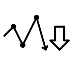sales down graphical chart with arrow