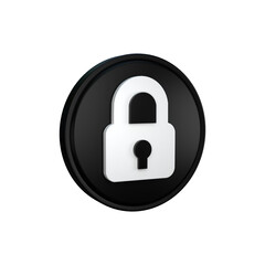 3d realistic locked padlock 3d illustration Security or safety icon 3d render 