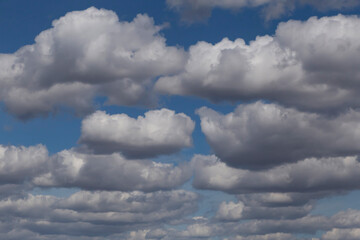 fluffy clouds in a blue sky
