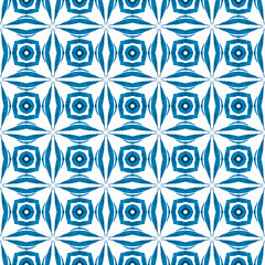 Tropical seamless pattern. Blue astonishing boho