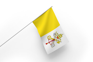 3d illustration flag of Vatican City. Vatican City flag waving isolated on white background with clipping path. flag frame with empty space for your text.