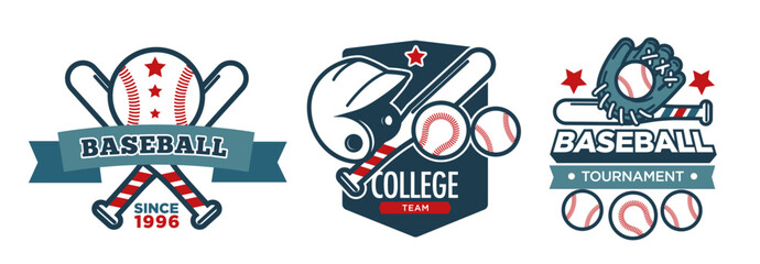 Baseball college team, tournament in school vector