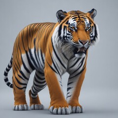 Obraz premium Regal South China Tiger in High-Resolution Studio Render