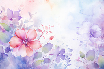 Colorful watercolor flower background