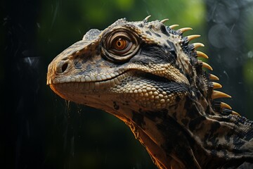 Fototapeta premium Close-Up of Jaxartosaurus, Natural light, Generative AI