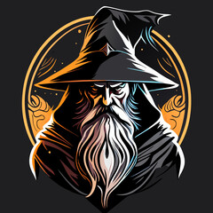 wizard head, wizard, head, vector