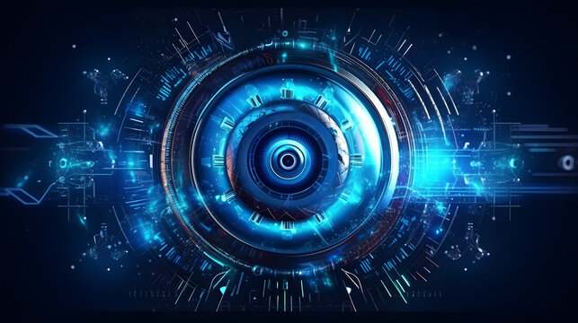 cybernetic eye, future technology tracking, generative ai