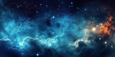 Fototapeta na wymiar Blue and white starry night space 