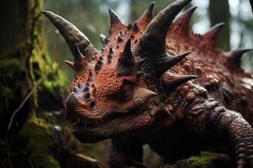 Close-Up of Xenoceratops, Natural light, Generative AI