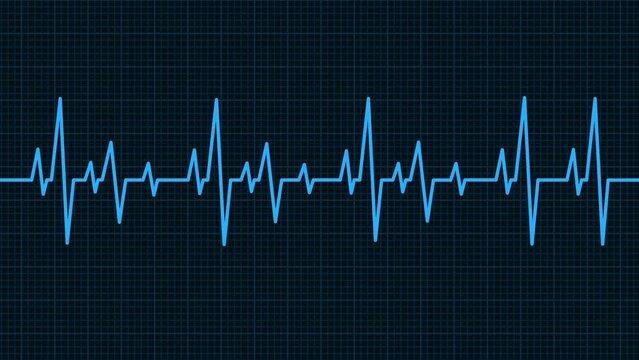 Heartbeat Line Animation on Grid Background